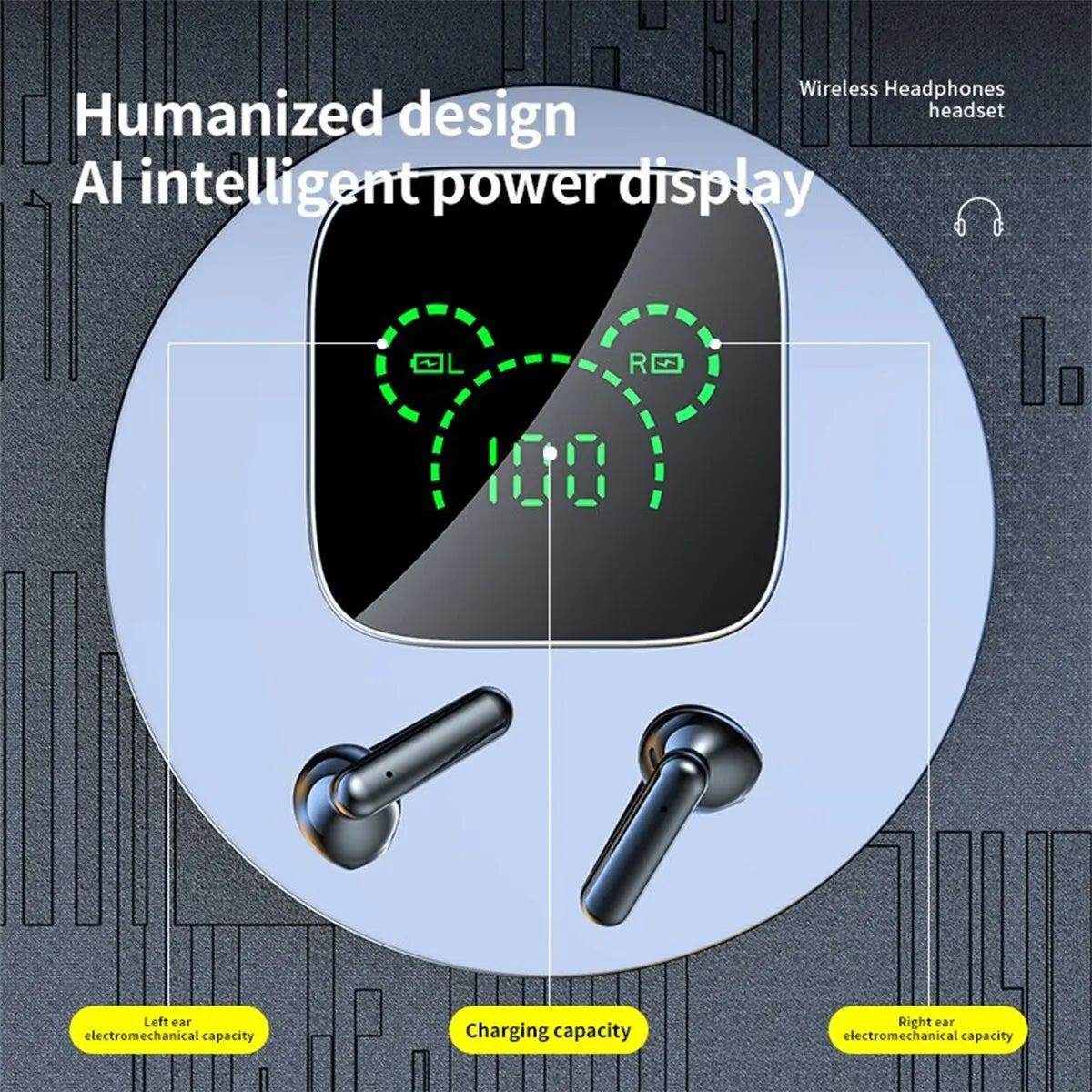 K60 Mirror TWS Wireless Smart Game Sports Earbuds