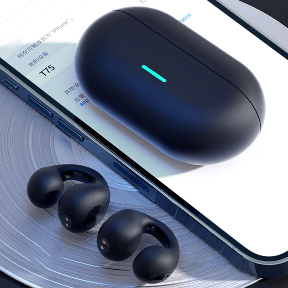 T75 Wireless Earbuds Ear-Clip Bluetooth Headphones earphone