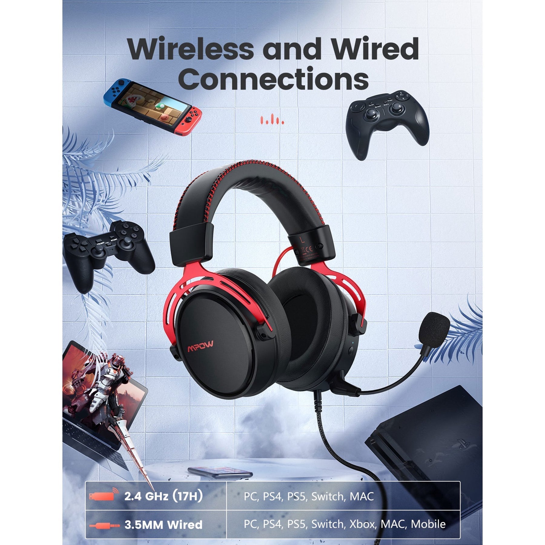 MPOW-MPOWAIR BH415A 2.4G Wireless Gaming Headset