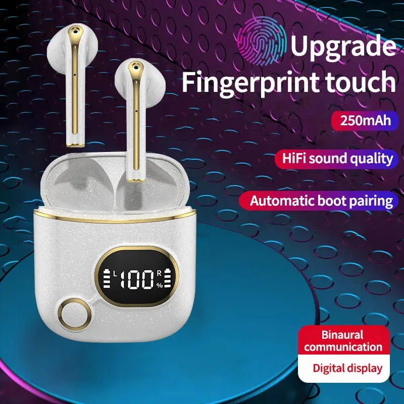 X25 TWS Wireless Headphones Smart Touch Control HiFi Stereo LED Display